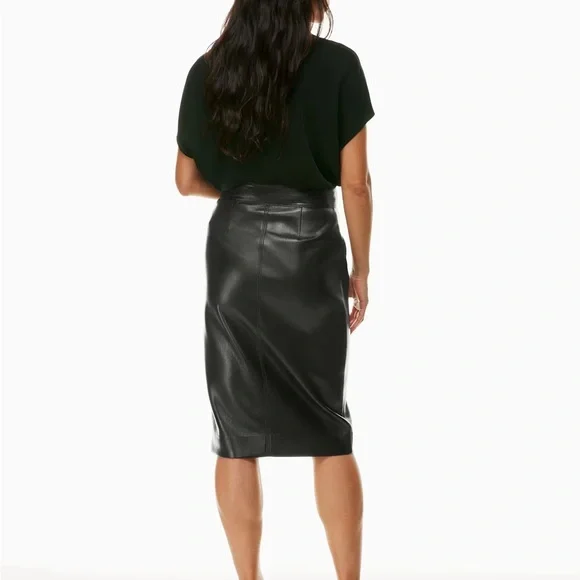 Aritzia NWT Black Pegu Vegan Leather Pencil Skirt Size 8 - Picture 7 of 9
